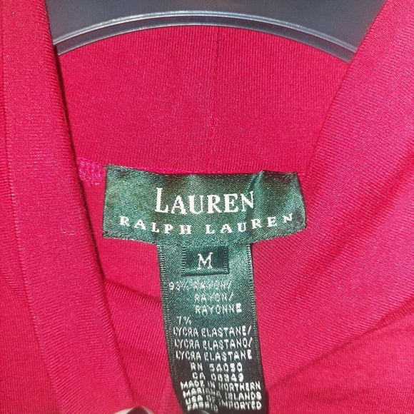 Lauren Ralph Lauren Women's Red Stretch Jersey Turtleneck, Medium NWT - Picture 4 of 5